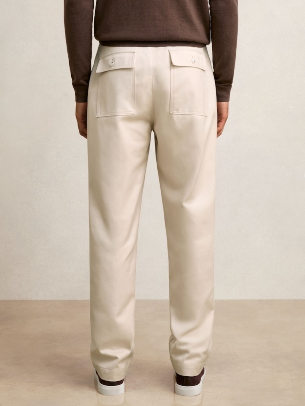 Reiss Ecru Preach Lyocell Cotton Wide Utility Pants Trousers Size 36 - Picture 3 of 8